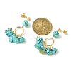 4 Pair 4 Style Golden Brass Ring Chandelier Earrings EJEW-TA00289-3