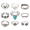 9Pcs 9 Style Adjustable Alloy Finger Rings RJEW-LS0001-16AS-2