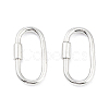 Rhodium Plated 925 Sterling Silver Locking Carabiner Clasps STER-K173-20S-01-1