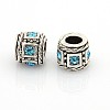 Vintage Antique Silver Zinc Alloy Rhinestone European Beads ALRI-O006-02-2