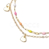 3Pcs 304 Stainless Steel Enamel Link Chains Anklets AJEW-AN00589-4