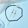 Natural Lapis Lazuli Beads Necklaces & Leverback Earrings Sets SJEW-JS01302-2