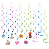 Spiral PVC Ornaments Party Scene Layout AJEW-PH0016-11-1