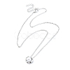 Plating Alloy Acrylic Pearl Pendant Necklaces NJEW-S424-02P-2