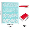 Gorgecraft 2Pcs Leaf Pattern Self-Adhesive Silk Screen Printing Stencil DIY-GF0004-13-5