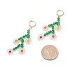 Sparkling Faceted Beaded Flower of Life Dangle Hoop Earrings for Girl Women EJEW-TA00022-3