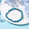 Natural Apatite Chips Beaded Stretch Bracelets for Women BJEW-JB10046-10-2