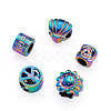 Fashewelry 50Pcs 5 Style Rainbow Color Alloy European Beads FIND-FW0001-32-NR-12