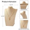 Wooden Covered with Imitation Burlap Necklace Displays NDIS-K001-B15-5