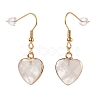 Mixed Natural Gemstone Heart Dangle Earrings & Pendant Necklaces Jewelry Sets SJEW-JS01195-6