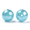 AB Color Transparent Crackle Round Acrylic Beads CACR-S006-04-2