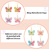 10Pairs 10 Colors Bling Butterfly Resin Dangle Earrings EJEW-AB00006-6