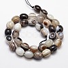 Natural Dyed  Stripe Agate Oval Bead Strands G-L288-01A-2
