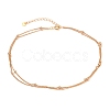 Brass Curb Chains Double Layer Necklaces NJEW-JN03122-1