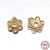 Real 18K Gold Plated 6-Petal 925 Sterling Silver Bead Caps STER-M100-23-1