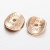 Oval Light Gold Plating Alloy Wavy Spacer Beads PALLOY-M173-02-2