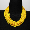 Plastic Beaded Multi-strand Necklaces ZG0249-6-1