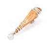 Electroplated Raw Rough Natural Quartz Crystal Copper Wire Wrapped Pendants PALLOY-JF02413-02-4