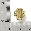 Brass Micro Pave Camellia Cubic Zirconia Beads ZIRC-P119-18G-3