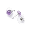 Natural Amethyst Stud Earrings for Women EJEW-K091-01P-08-3