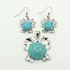 Synthetic Turquoise Jewelry Sets SJEW-J001-04-1