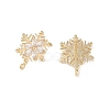 Christmas Theme Brass Micro Pave Cubic Zirconia Stud Earring Findings KK-Z065-11G-2