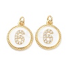 Brass Micro Pave Clear Cubic Zirconia Charms ZIRC-I052-16G-06-2