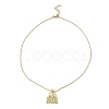 Golden Plated Brass Micro Pave Cubic Zirconia Pendant Necklaces NJEW-L178-02G-03-2