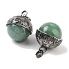 Natural Green Aventurine Sphere Pendants G-Q163-07AS-03-2