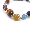 Natural Mixed Stone Braided Beads Bracelets BJEW-JB04141-2