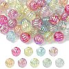 50Pcs UV Plating Rainbow Iridescent Acrylic Beads PACR-CJ0001-28-3