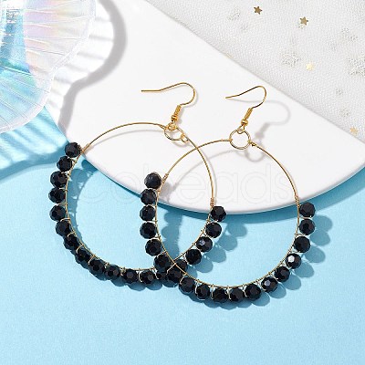 Glass Dangle Earrings EJEW-JE05817-01-1