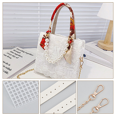 DIY Ribbon Knitting Women's Handbag Kits DIY-WH0453-08A-1