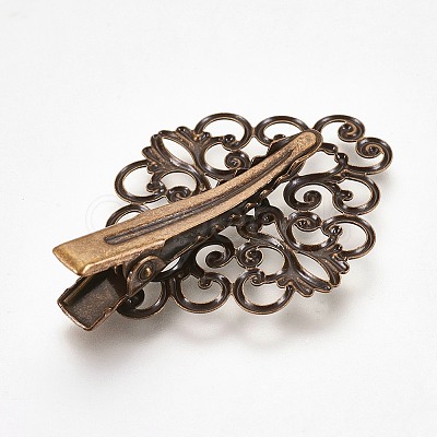 Hair Accessories Iron Alligator Hair Clip Findings X-MAK-WH0002-02AB-1