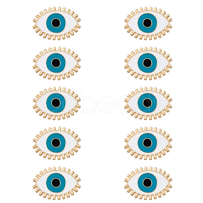 HOBBIESAY 10Pcs Evil Eye Enamel Pins JEWB-HY0001-28-1