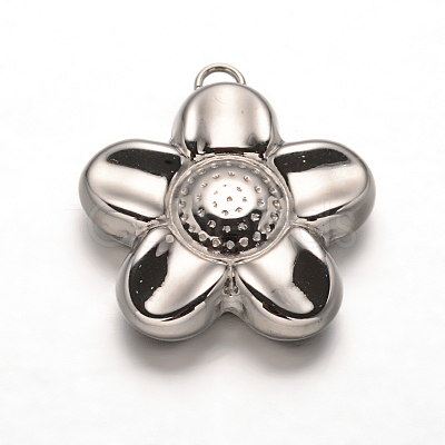 Non-Tarnish Flower 304 Stainless Steel Pendants STAS-F079-010-1