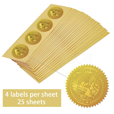 Self Adhesive Gold Foil Embossed Stickers DIY-WH0211-374-1