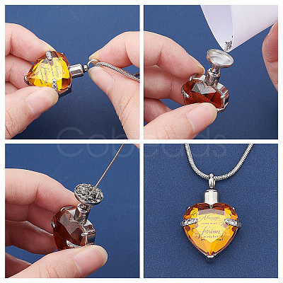 CREATCABIN March Glass Urn Pendant Necklace DIY Making Kit DIY-CN0001-82J-1