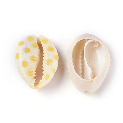 Printed Cowrie Shell Beads SHEL-X0004-02-1