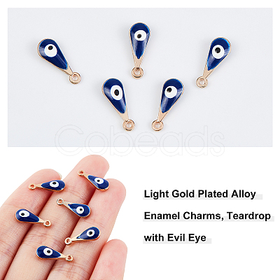 Nbeads Light Gold Plated Alloy Enamel Charms ENAM-NB0001-42LG-1