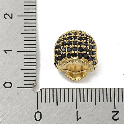 Brass Micro Pave Black Cubic Zirconia Beads ZIRC-P119-14G-02-1