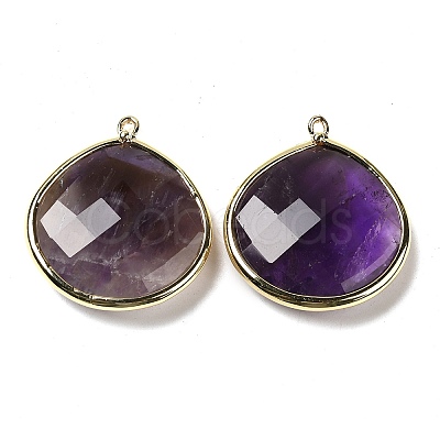 Natural Amethyst Pendants G-B009-07G-O-1