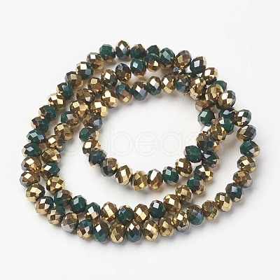 Electroplate Opaque Glass Beads Strands EGLA-A034-P1mm-O09-1