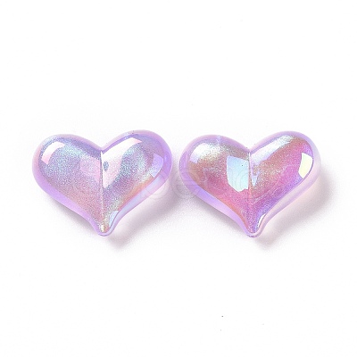 UV Plating Rainbow Iridescent Acrylic Beads OACR-C010-01A-1