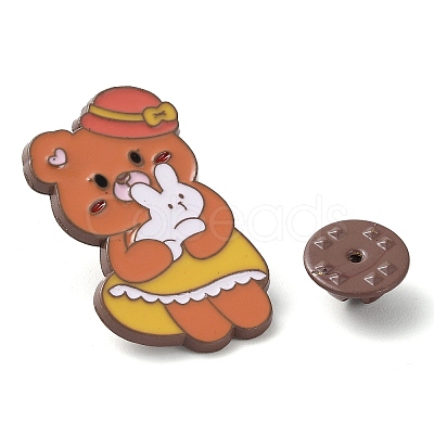 Bear with Rabbit Enamel Pins JEWB-Q036-02E-1