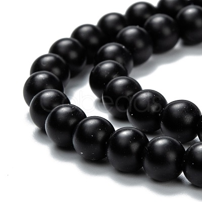 Natural Black Onyx Beads Strands G-Z024-01C-1