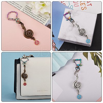 20Pcs 10 Styles Rainbow Color Vacuum Plated Alloy Keychain Clasps JX114A-1