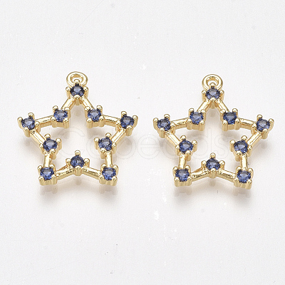 Brass Cubic Zirconia Pendants X-KK-T038-505E-1