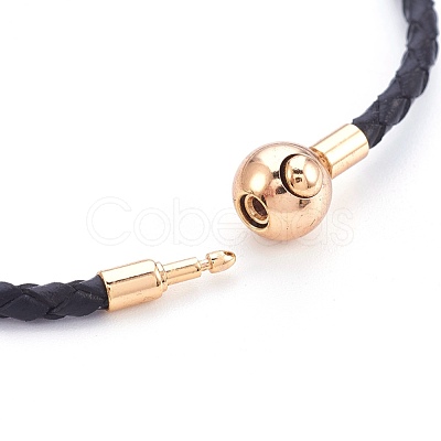 Braided Braided Leather Cord Bracelet Making MAK-E665-03A-1