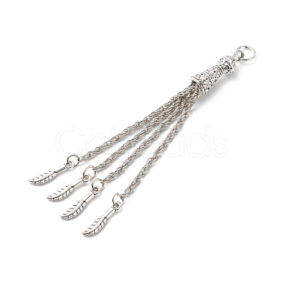 Tibetan Style Alloy Tassel Big Pendants FIND-E037-01AS-1